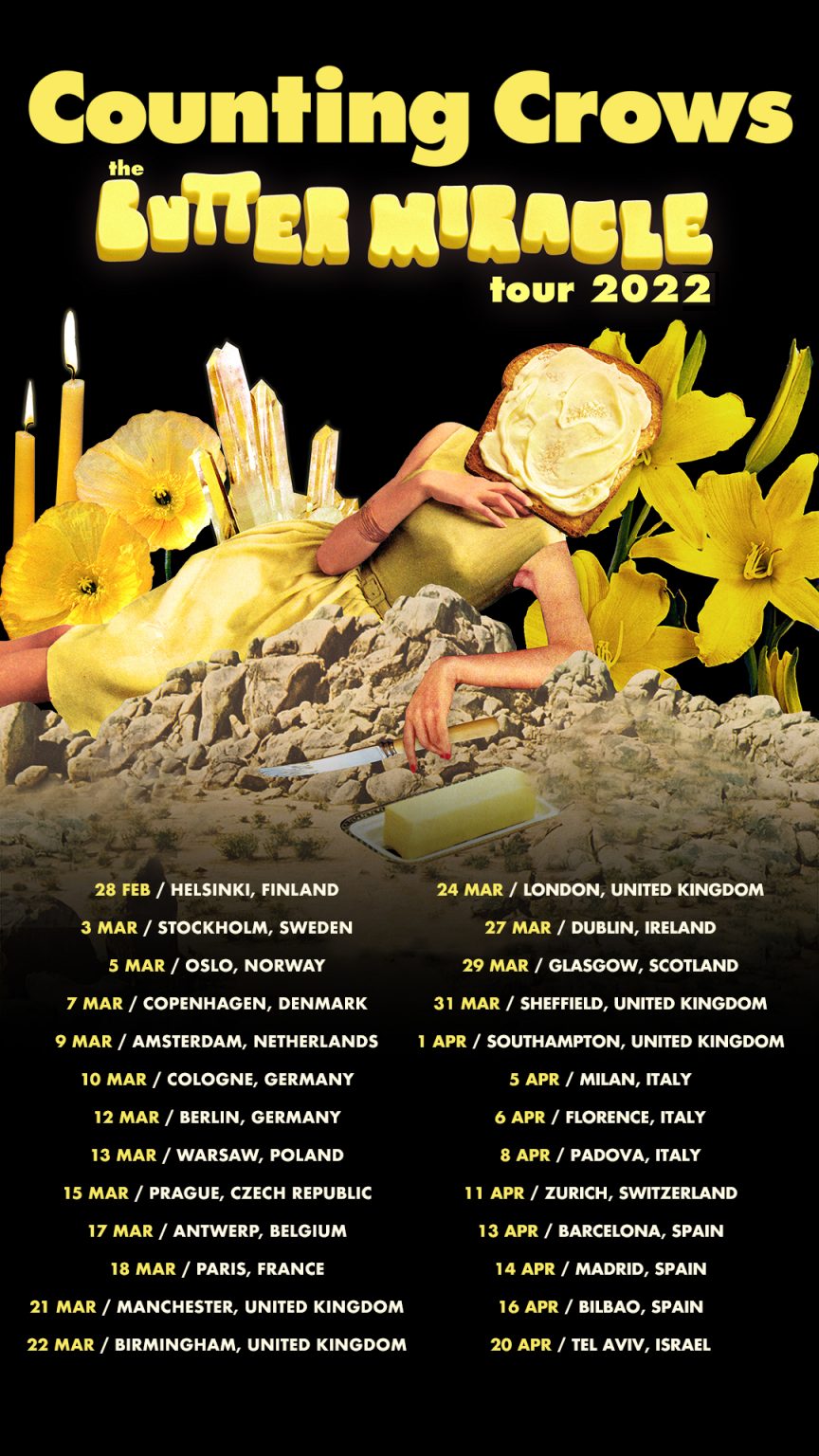 COUNTING CROWS SET TO BRING “COUNTING CROWS: BUTTER MIRACLE TOUR 2022